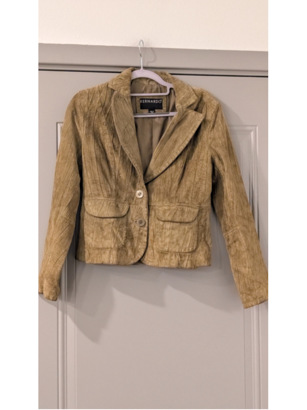 Women's Bernardo Petite SP green/Tan Suede Blazer Jacket
